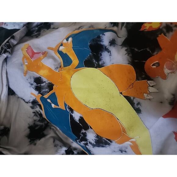 Pokemon Charmander Evolution Tie-Dye T-Shirt Graphic Anime Large A130 New - Picture 2 of 6